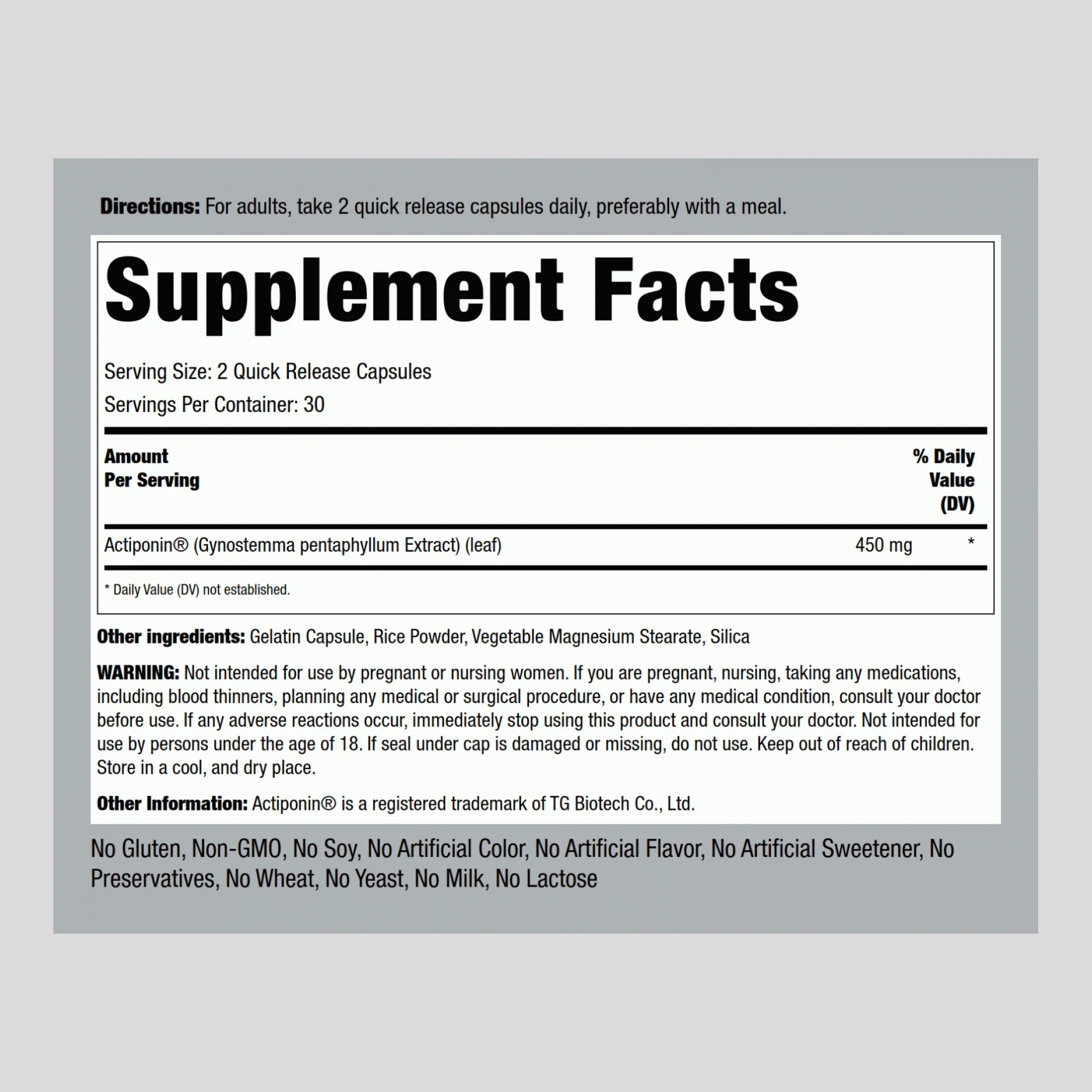 AMPK Activator (Actiponin), 450 mg (per serving), 60 Quick Release Capsules - Image 2