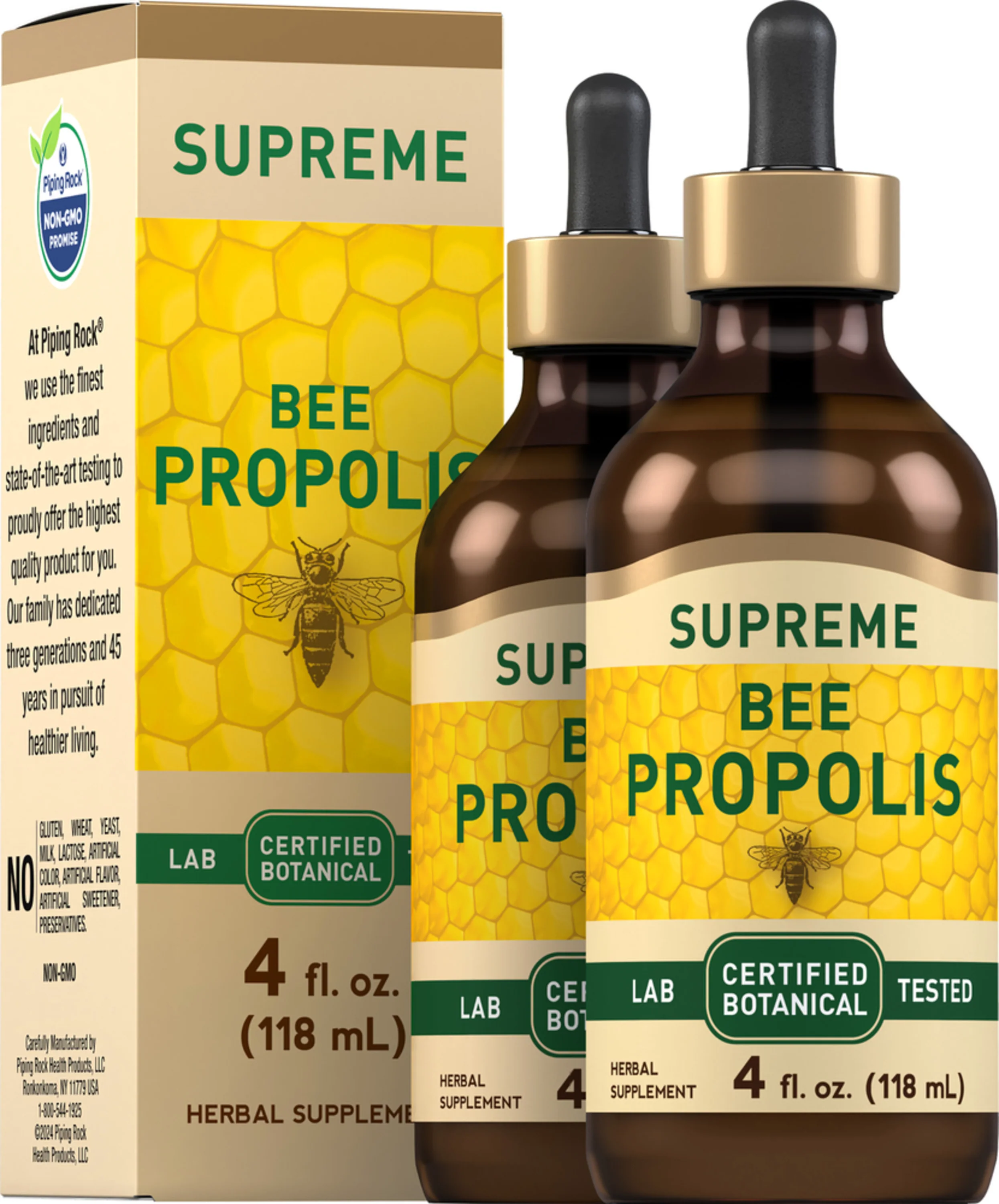 Bee Propolis, 4 fl oz (118 mL) Dropper Bottle, 2 Bottles
