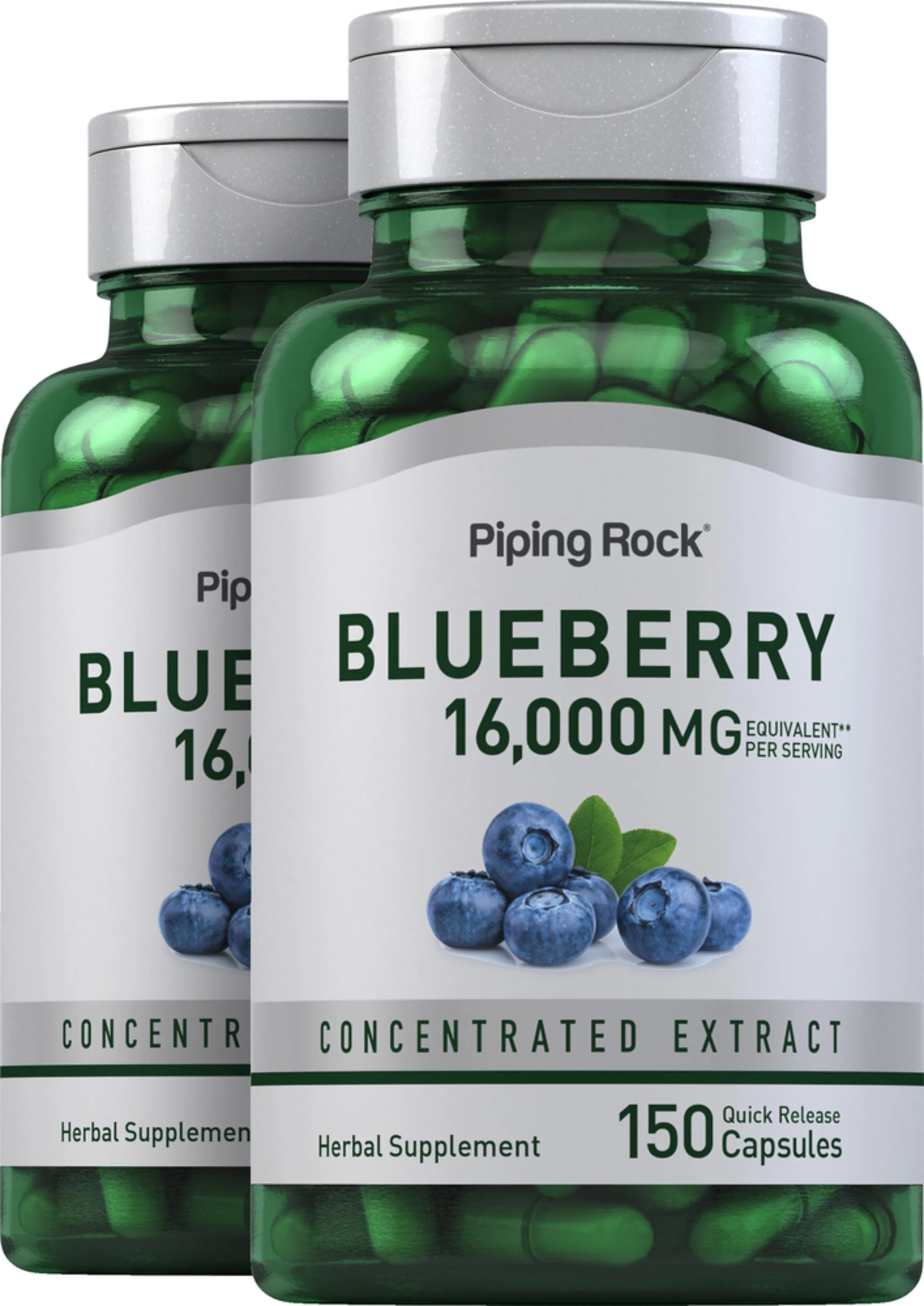 Blueberry, 16,000 mg (per serving), 150 Quick Release Capsules, 2 Bottles