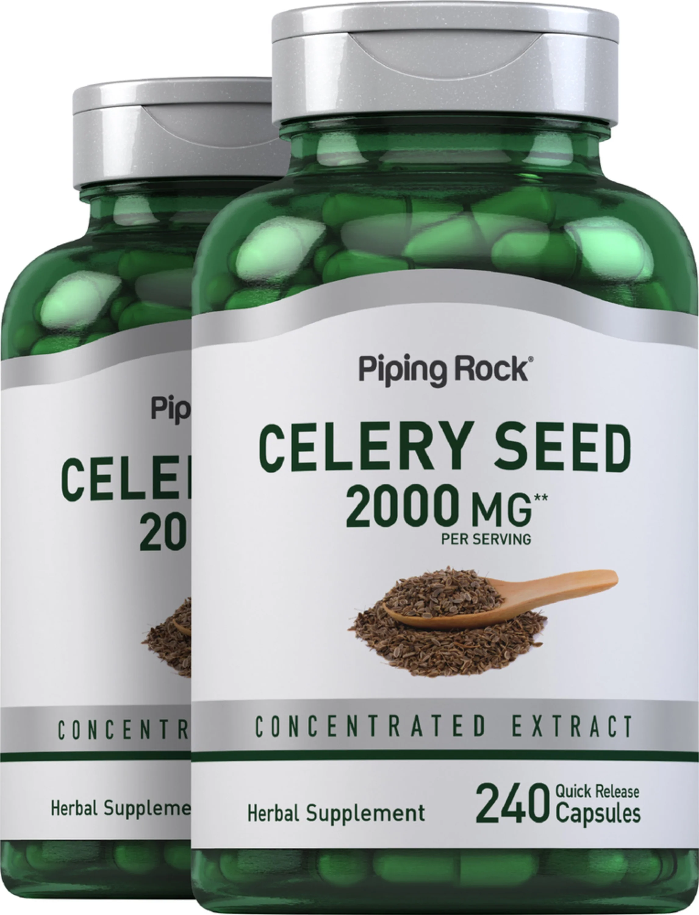 Celery Seed, 2000 mg (per serving), 240 Quick Release Capsules, 2  Bottles