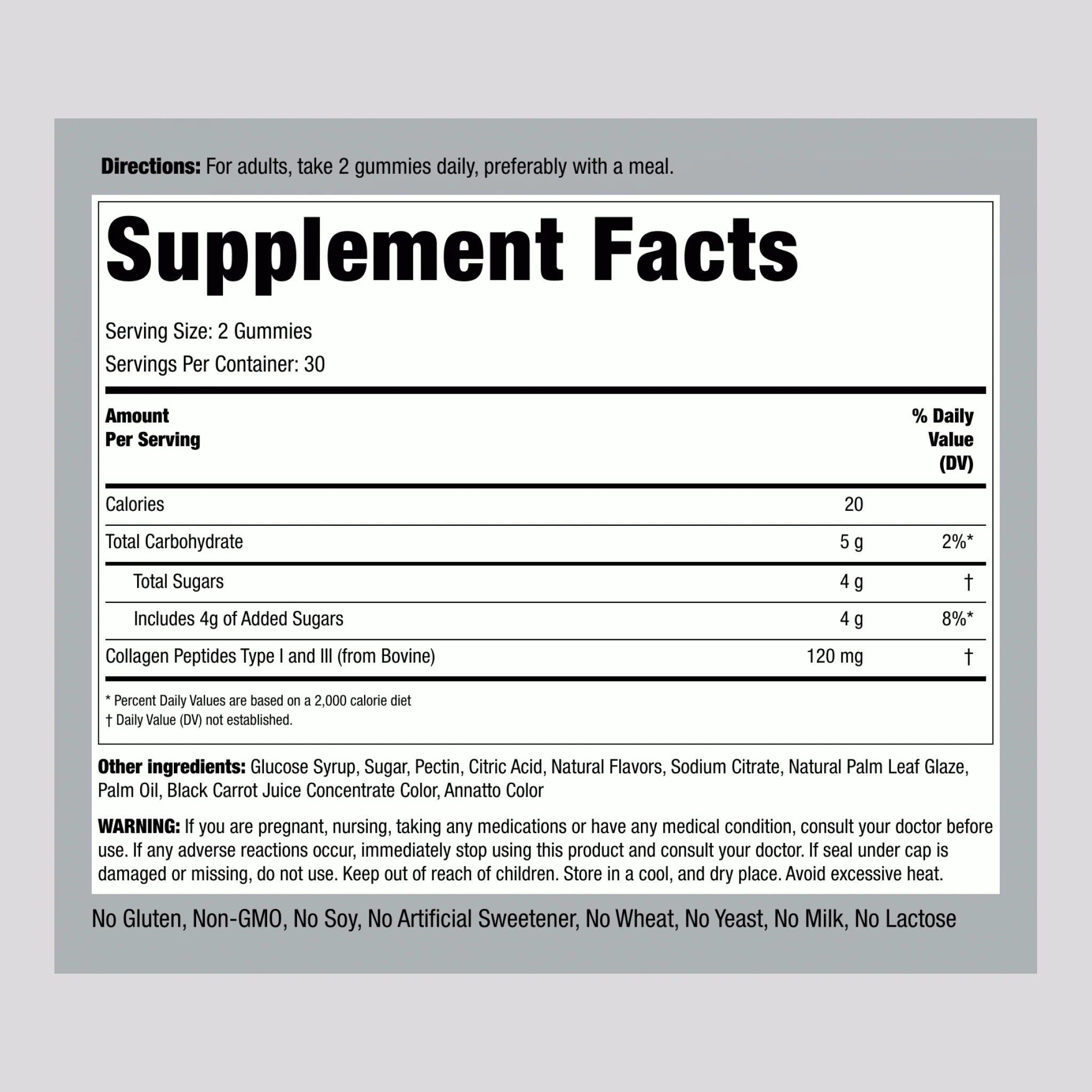 Collagen Type 1 & 3 (Strawberry), 60 Gummies - Image 2