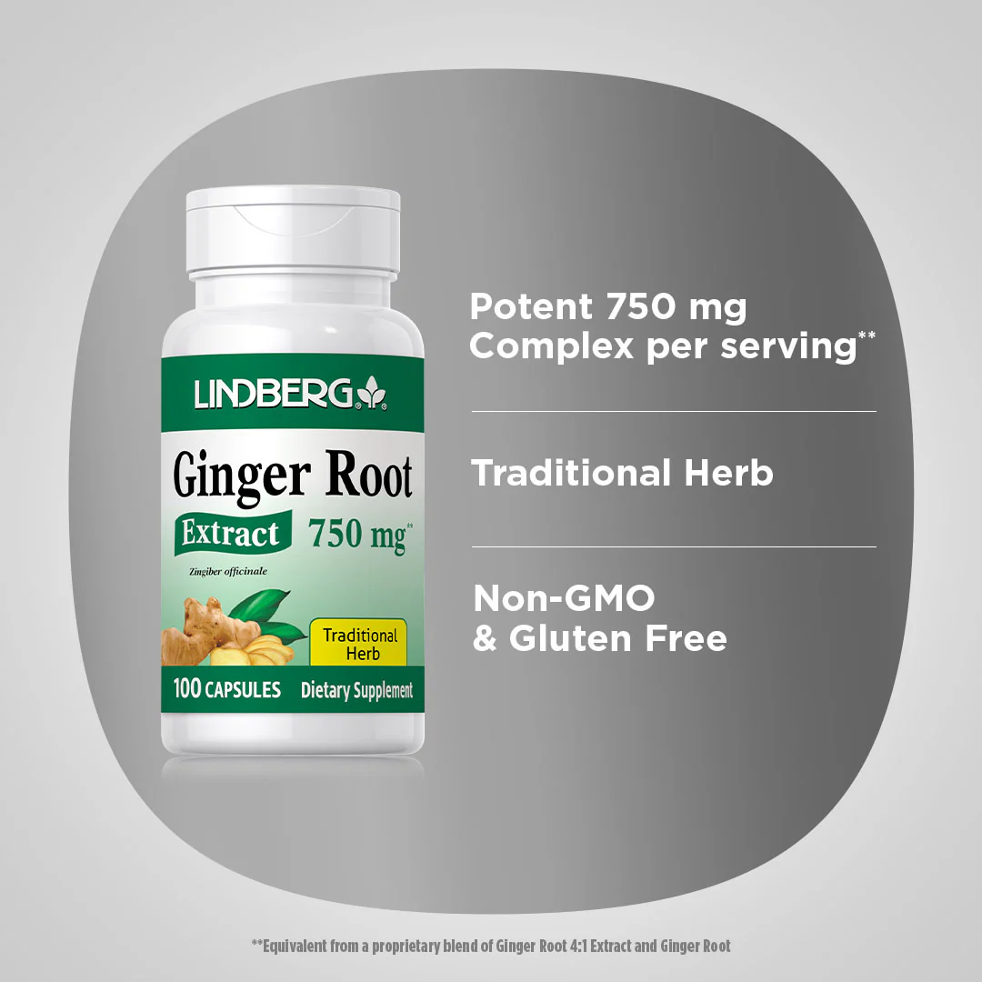 Ginger Root Extract, 750 mg, 100 Capsules - Image 9