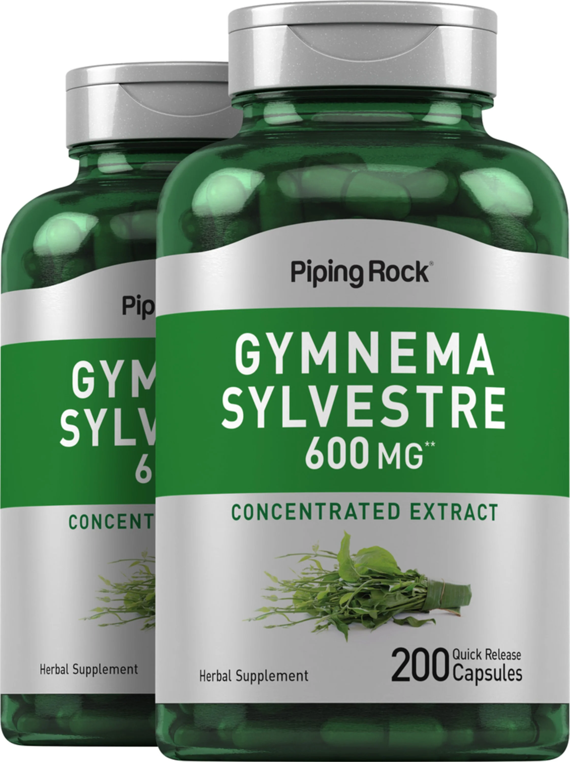 Gymnema Sylvestre, 600 mg, 200 Quick Release Capsules, 2 Bottles