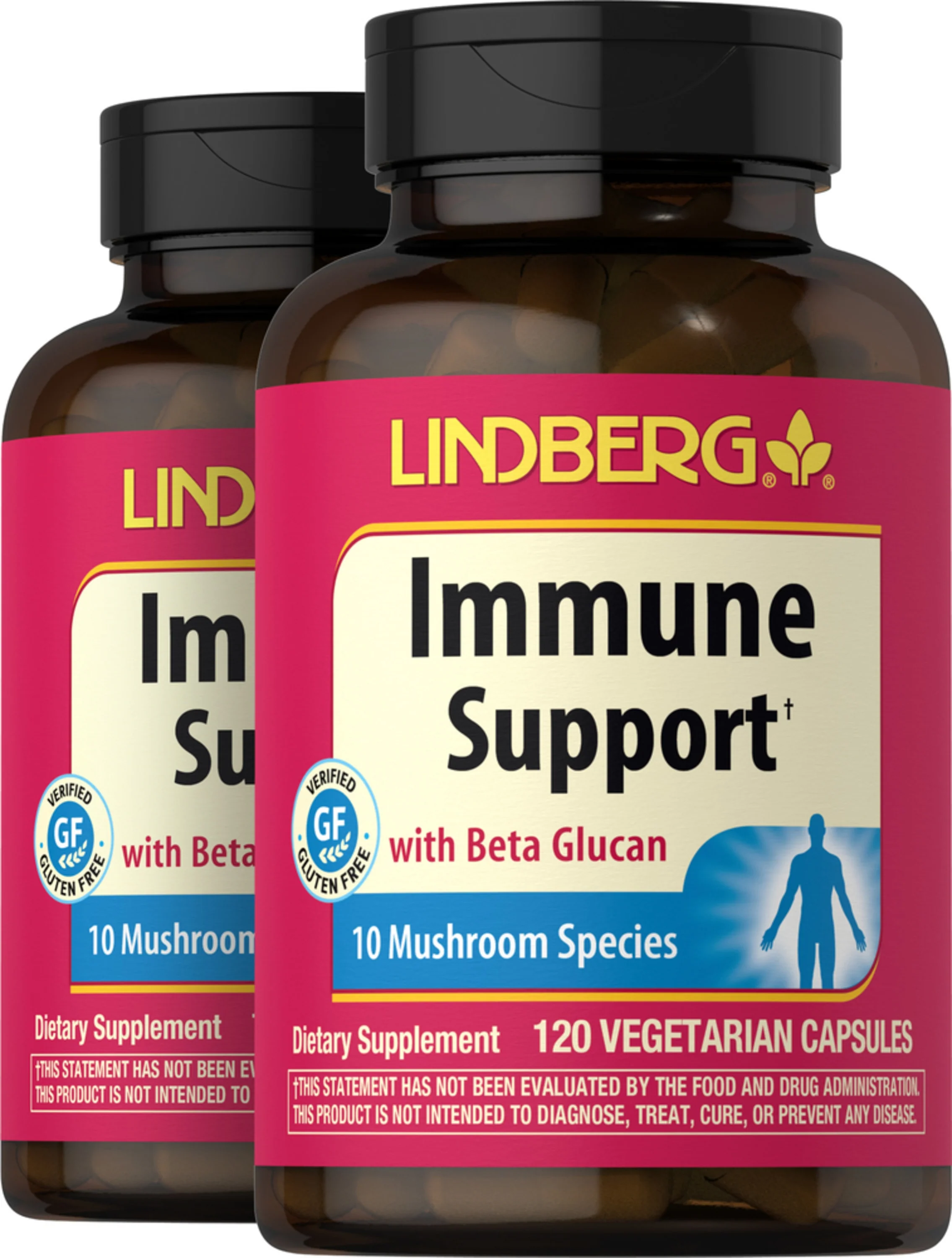 Immune Support with Beta Glucan, 120 Vegetarian Capsules, 2 Bottles