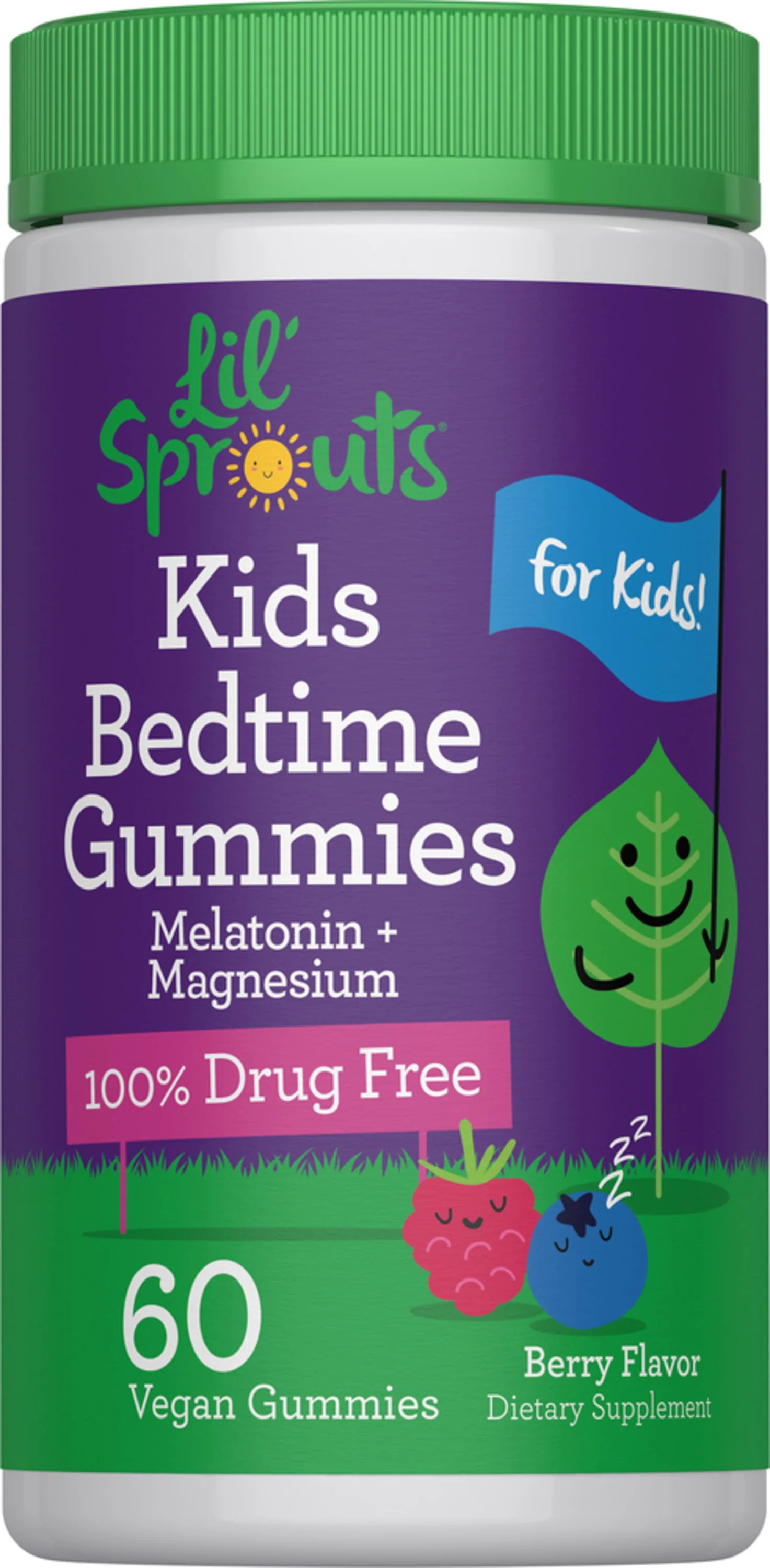 Kids Melatonin + Magnesium Gummies (Berry), 60 Vegan Gummies