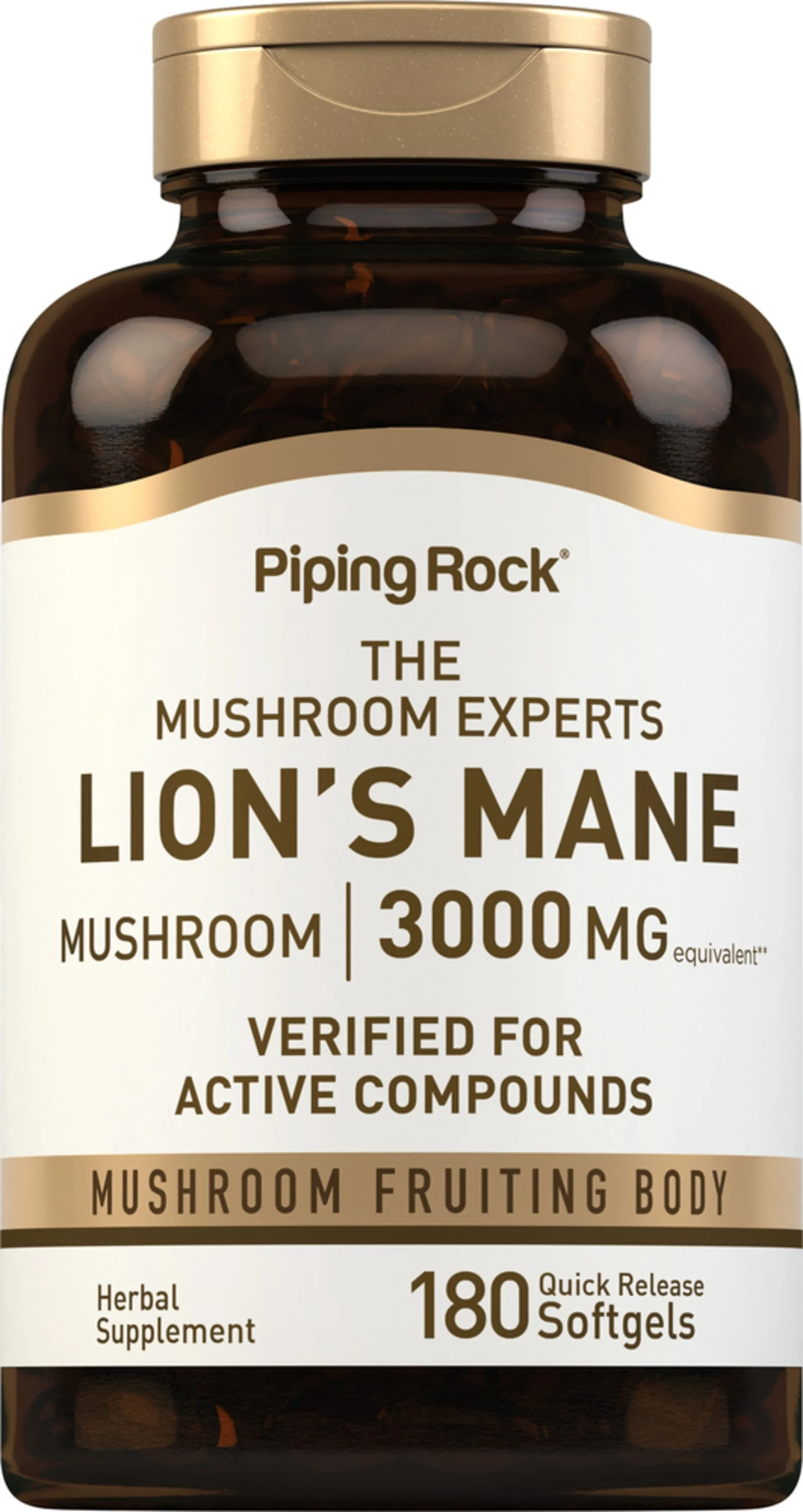Lion's Mane Mushroom, 3000 mg (per serving), 180 Quick Release Softgels