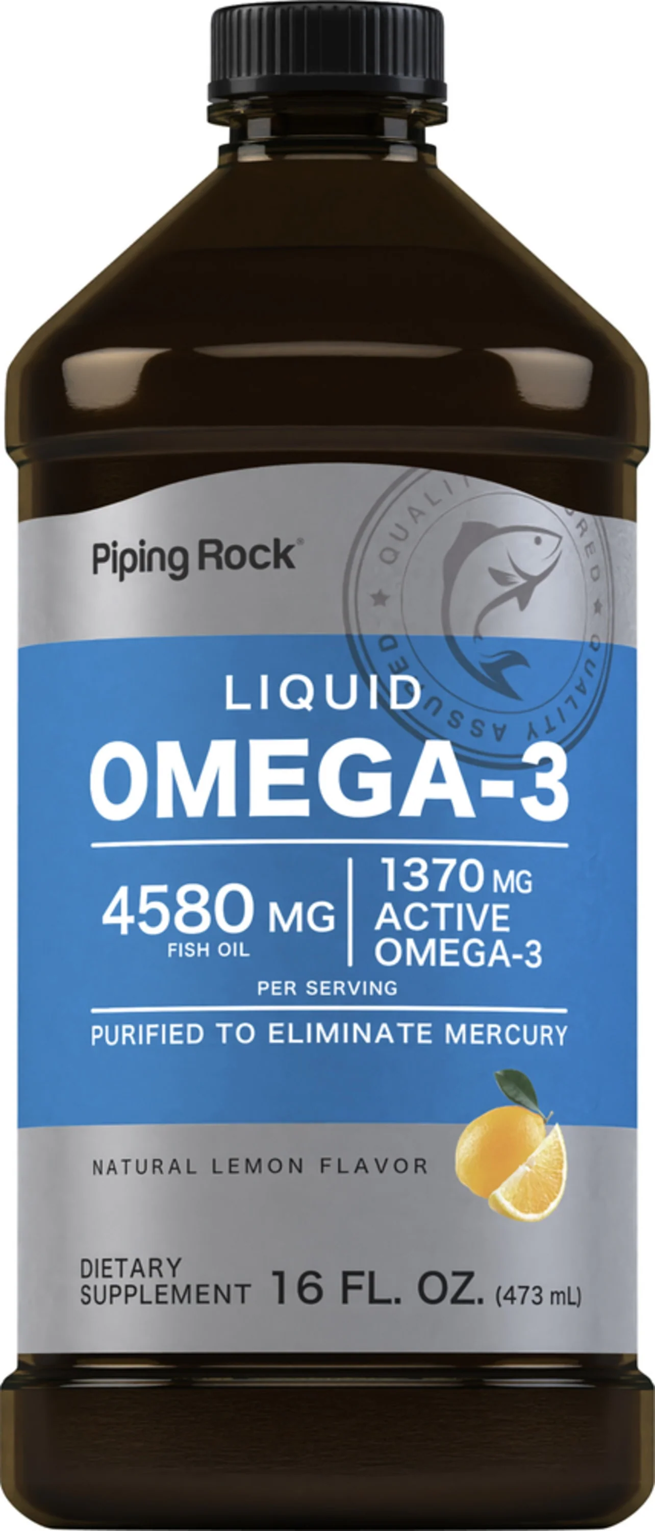 Liquid Omega-3 (Natural Lemon), 4580 mg (per serving), 16 fl oz (473 mL) Bottle