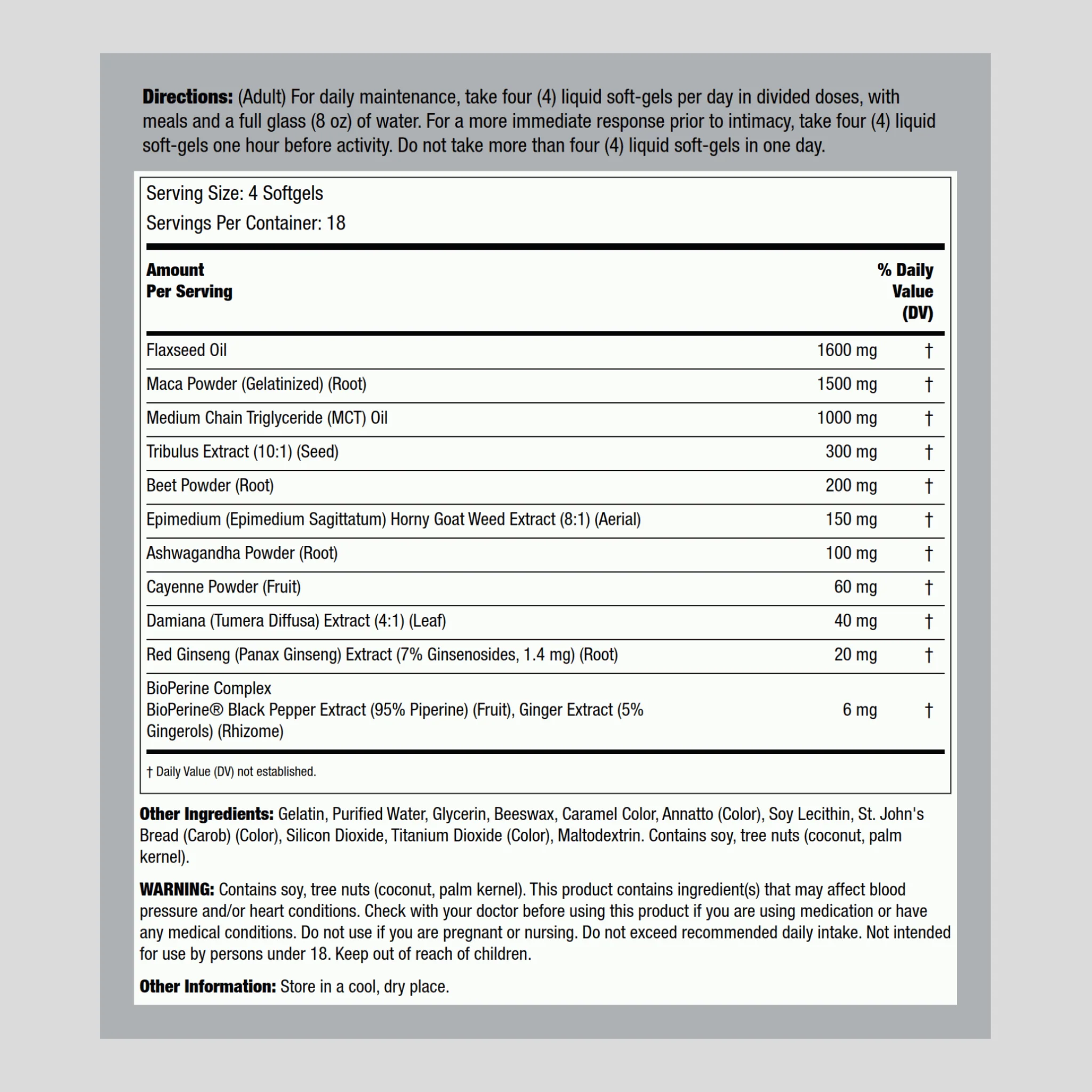 Maca Root and Ashwagandha, 75 Softgels - Image 2