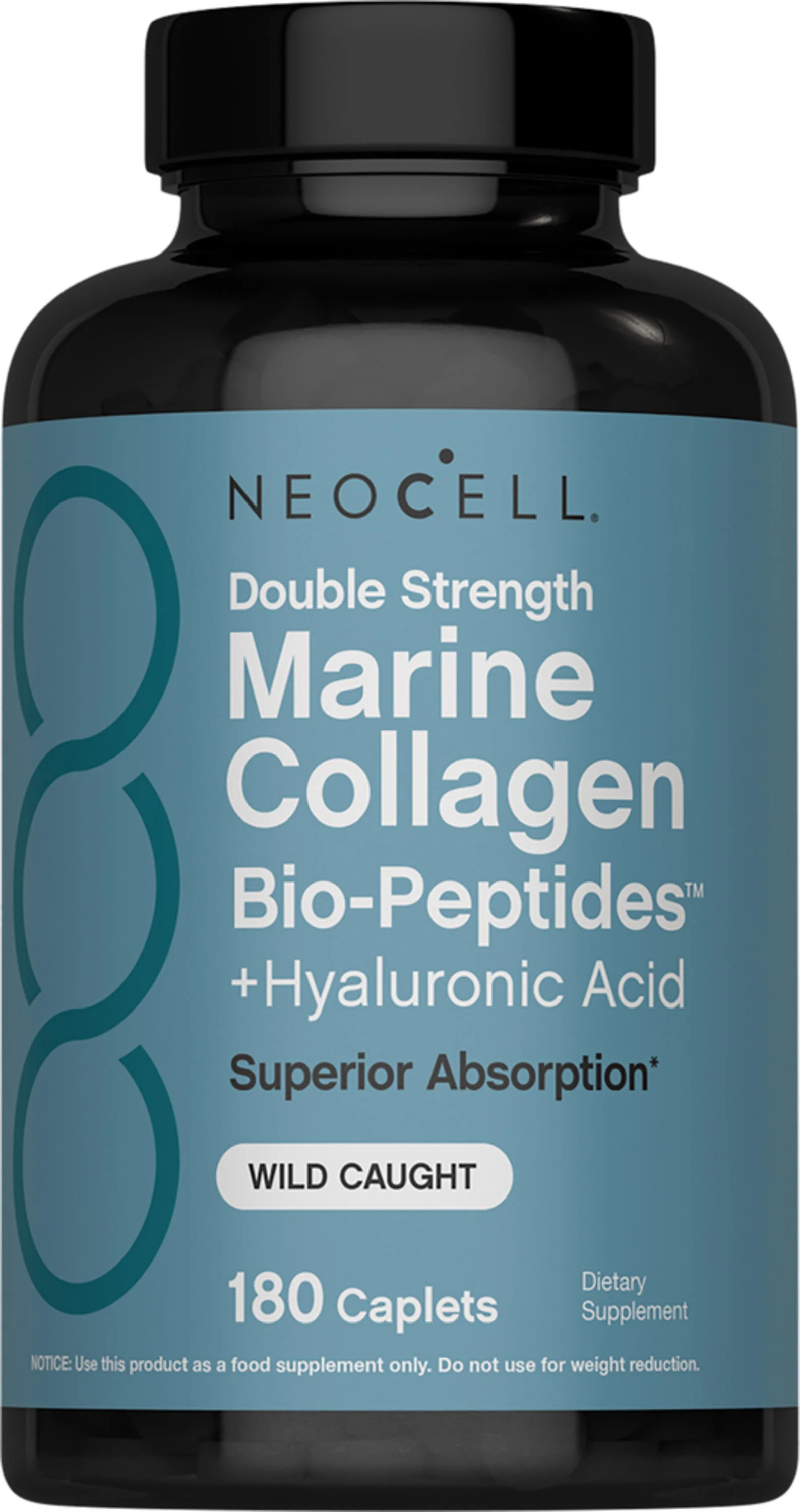 Marine Collagen Bio-Peptides Double Strength + Hyaluronic Acid, 180 Caplets