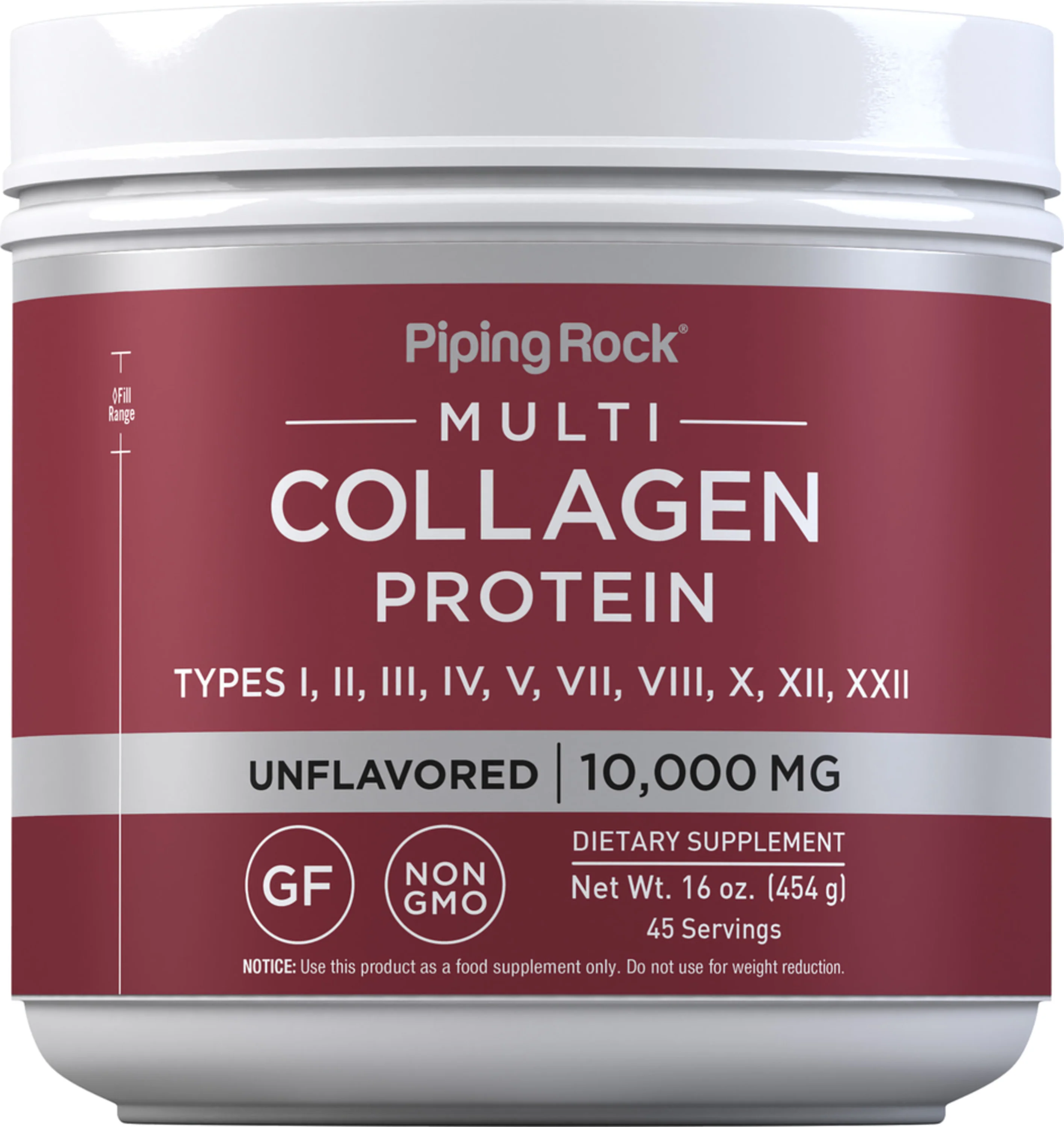 Multi Collagen Protein Powder, 10,000 mg (per serving), 16 oz (454 g) Bottle