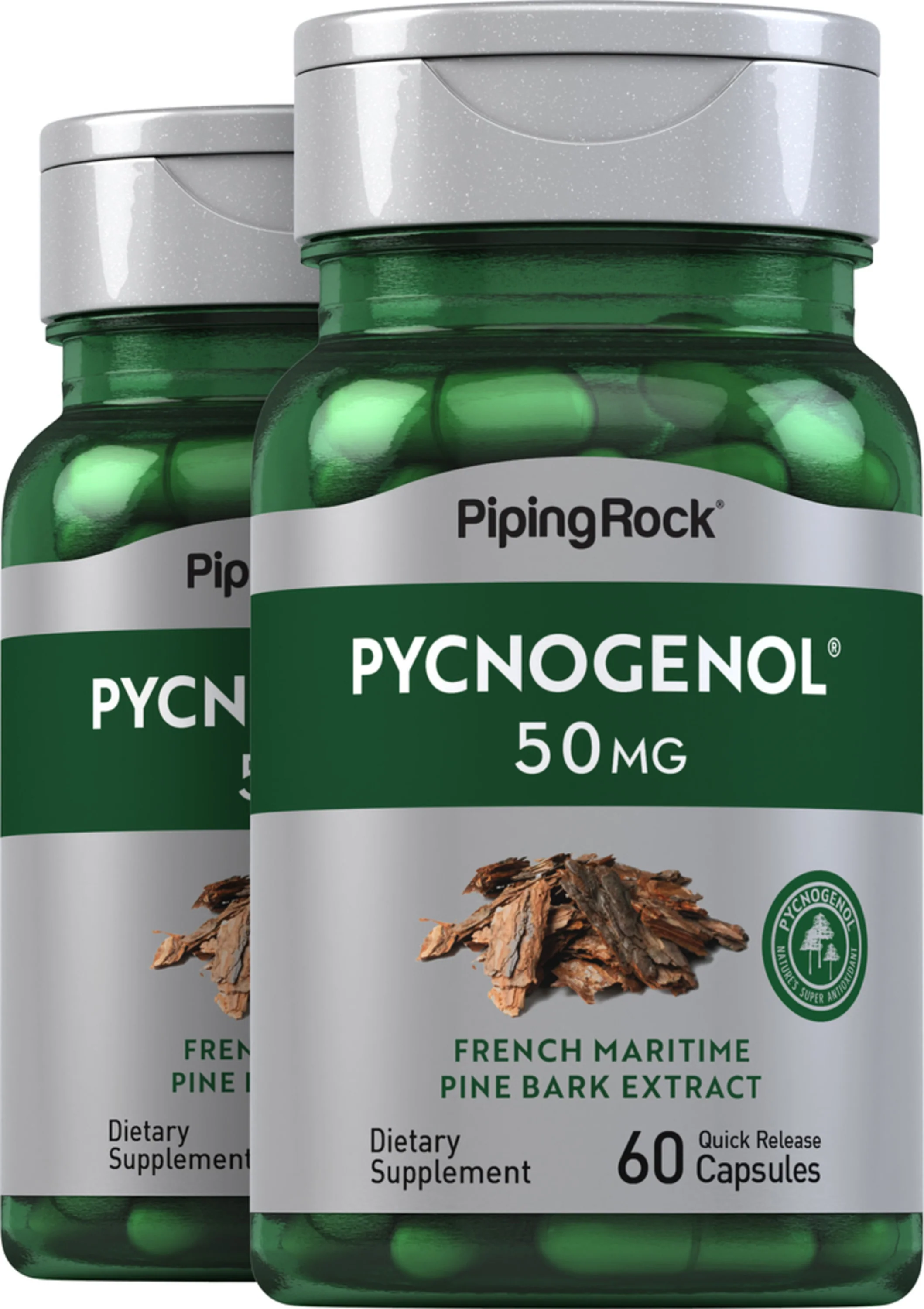Pycnogenol, 50 mg, 60 Quick Release Capsules, 2 Bottles