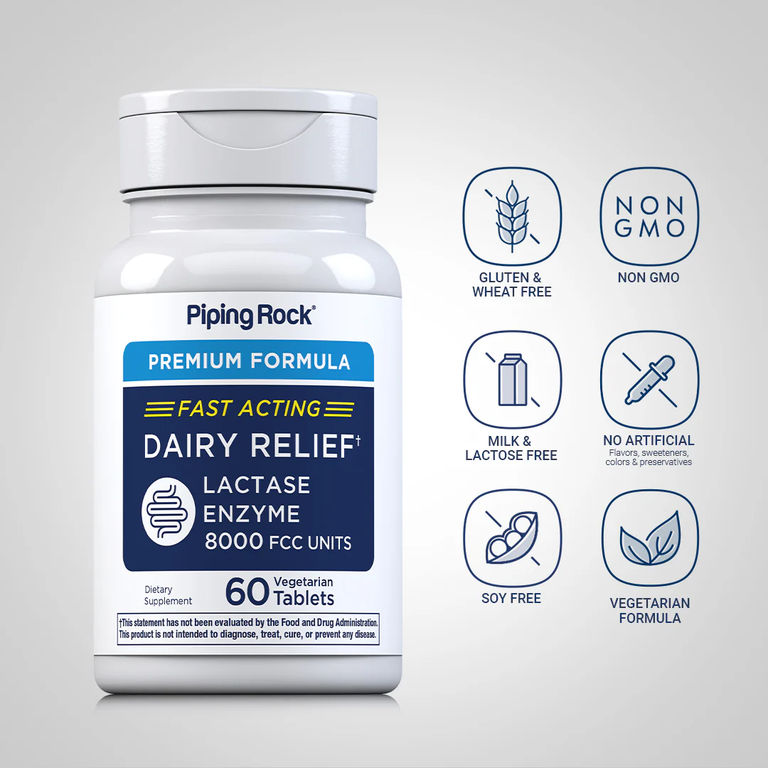 Super Dairy Digest-Lactase Enzyme 9000 FCC Units, 60 Vegetarian Tablets - Image 4
