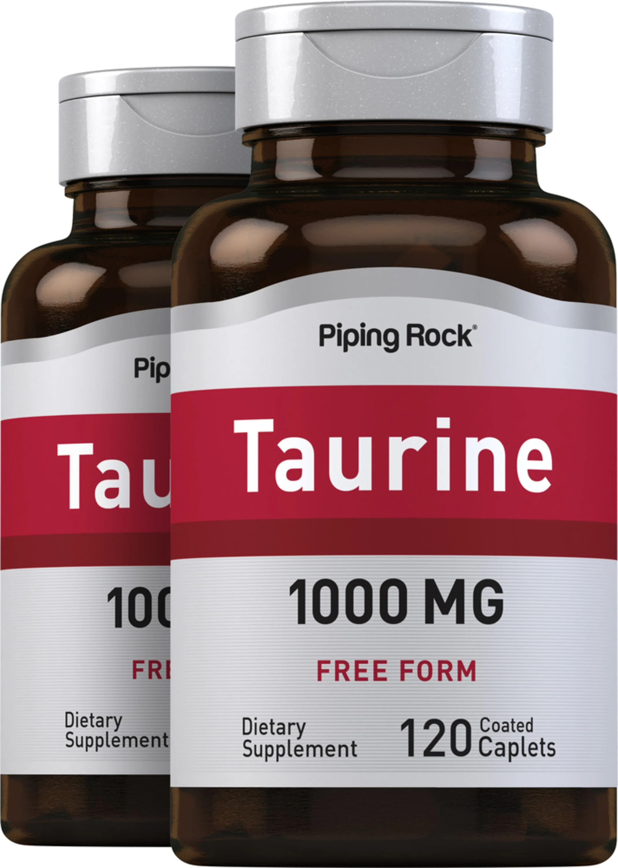 Taurine, 1000 mg, 120 Coated Caplets, 2 Bottles