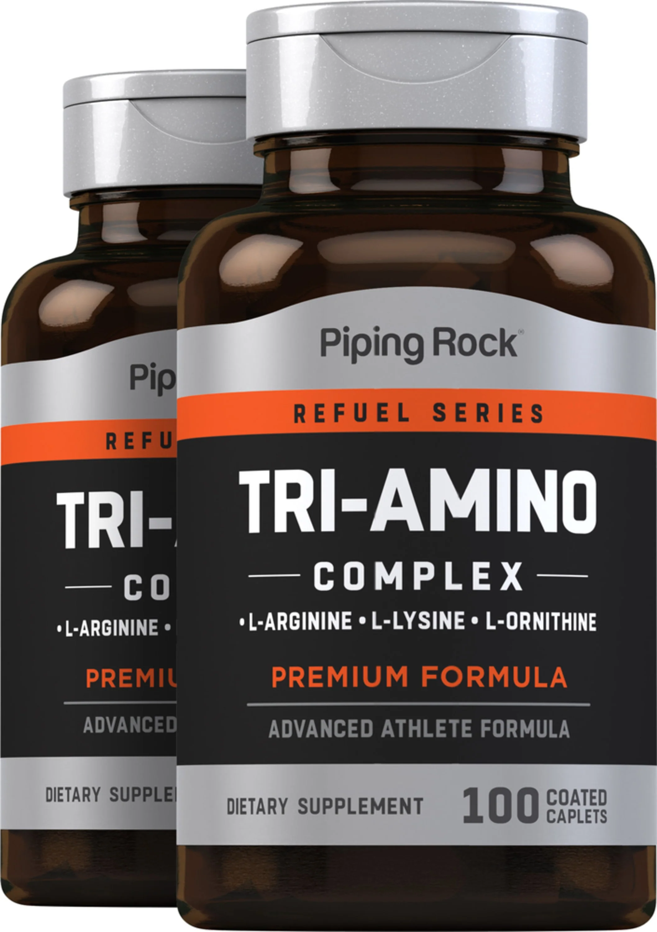 Tri Amino L-Arginine L-Ornithine L-Lysine, 100 Coated Caplets, 2  Bottles