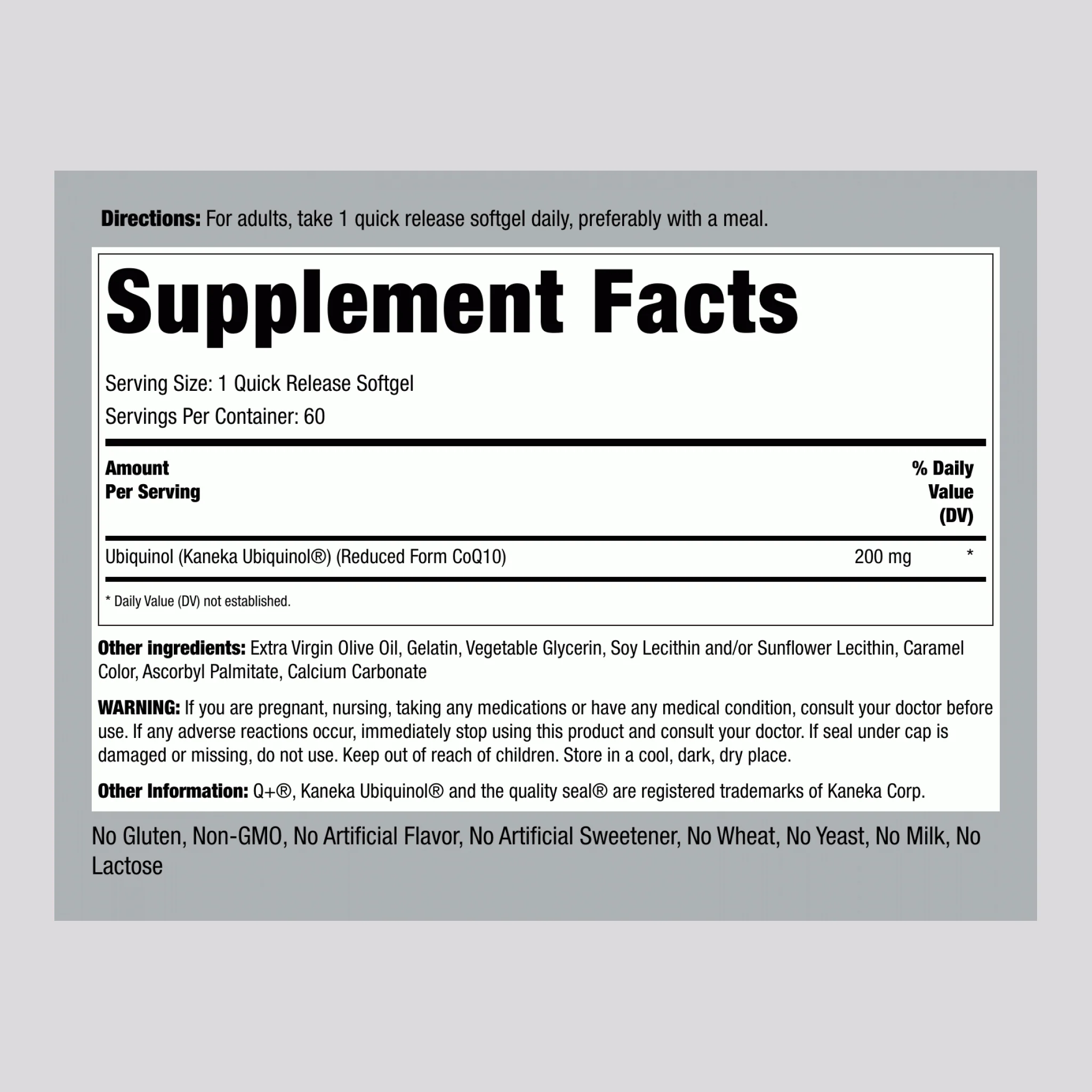 Ubiquinol, 200 mg, 60 Quick Release Softgels, 2  Bottles - Image 2
