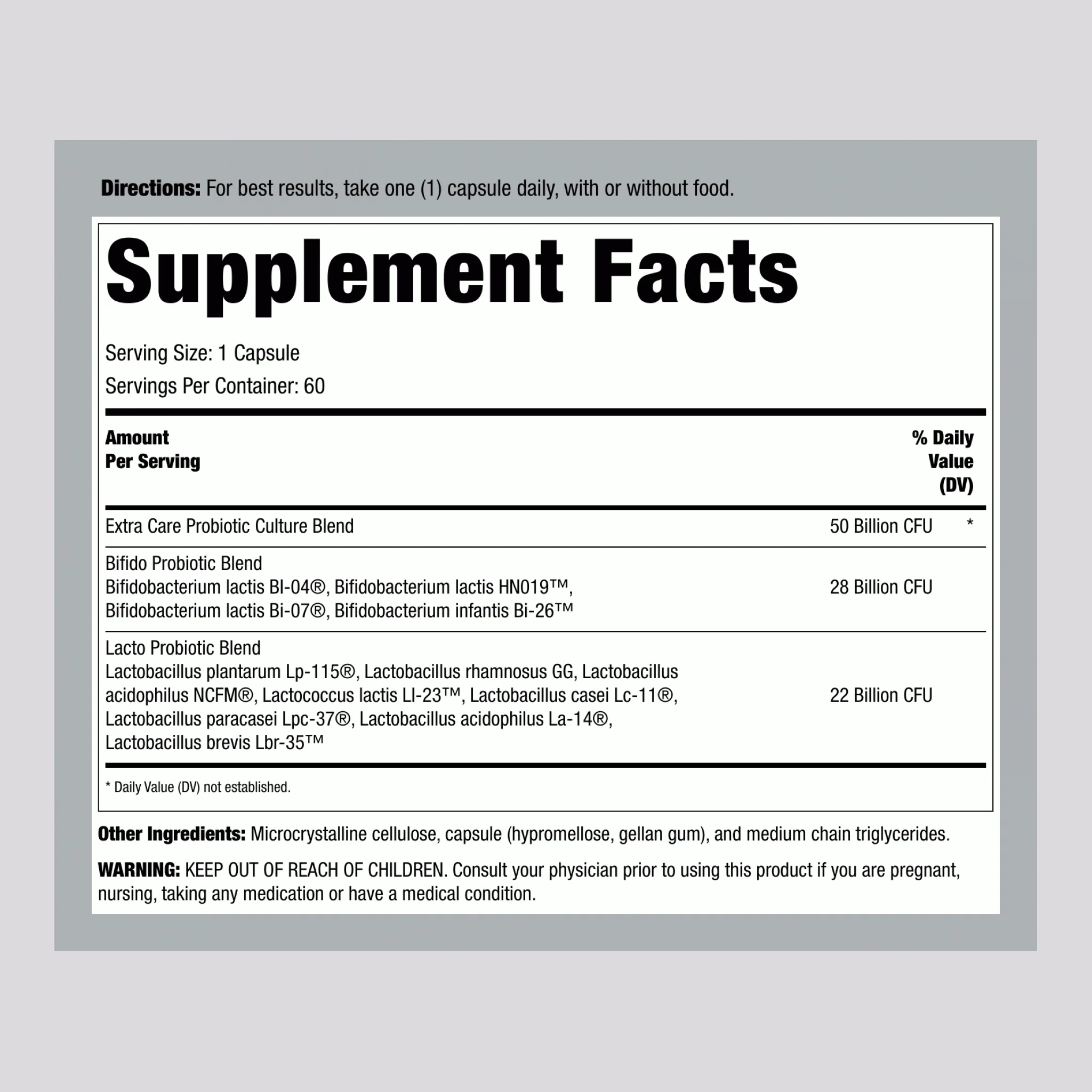 Ultimate Flora Extra Care Probiotic 50 Billion, 60 Delayed Release Vegan Caps - Image 2